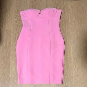 Strapless Pink Bodycon Dress